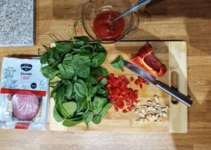 Składniki na pizzę z kalafiora