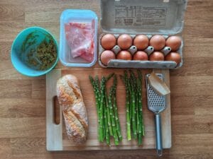 składniki na asparagi alla milanese