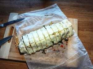 zwinięty rulon na ślimaczki francuskie po włosku