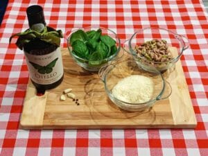 składniki na pesto pistacjowe