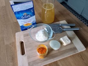 składniki na risotto z kurkumą