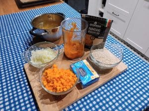 składniki na risotto z dynią